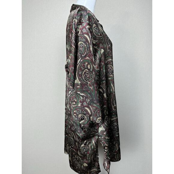 VTG Y2K Victoria's Secret Paisley Button Up Sleep Shirt Night Gown Large - Picture 6 of 15